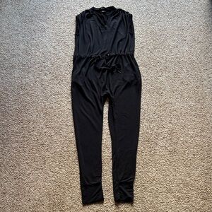 Onepiece Norwegian Norway Woman’s Black Bamboo V-Neck Sleeveless Jumpsuit Small